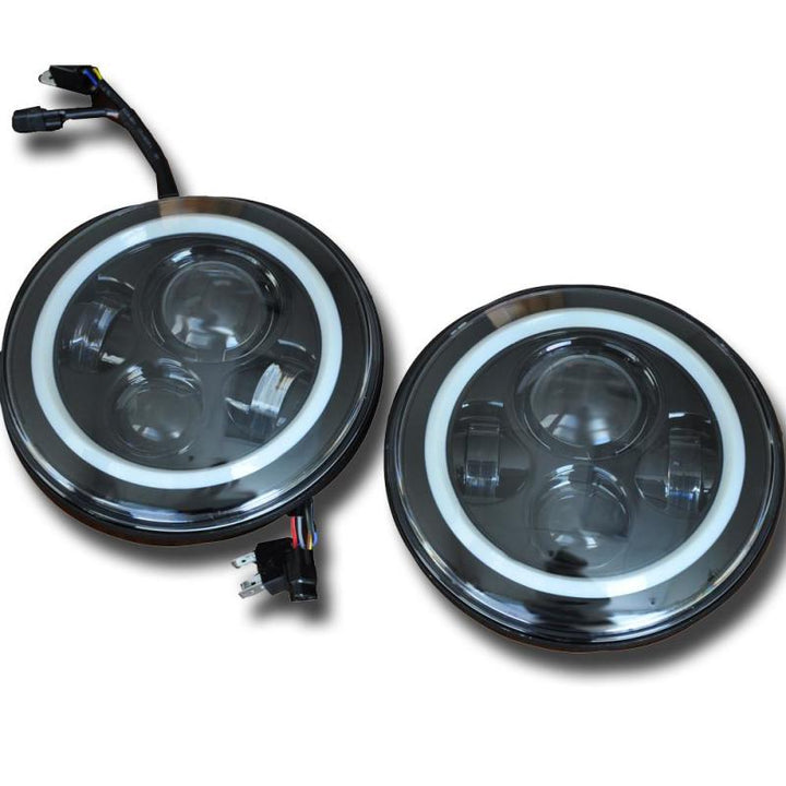DV8 Offroad 07-18 Jeep Wrangler JK LED Projector Headlights - Bull Strap