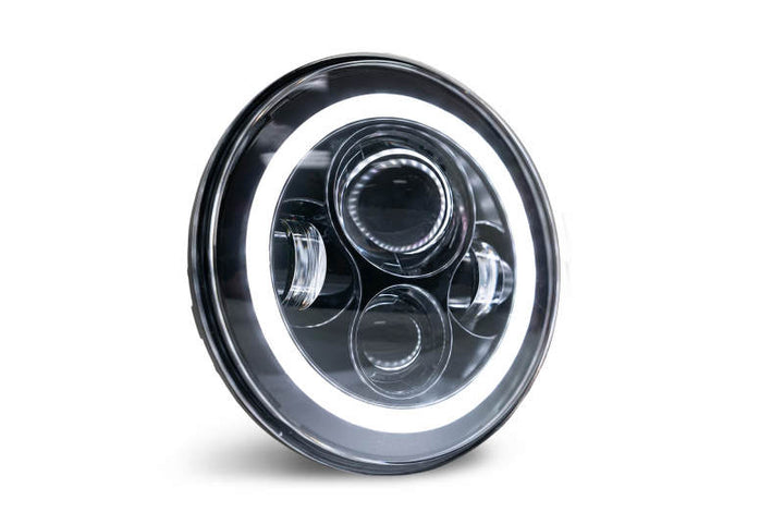 DV8 Offroad 07-18 Jeep Wrangler JK LED Projector Headlights w/ Angel Eyes - Bull Strap
