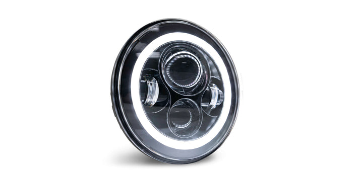DV8 Offroad 07-18 Jeep Wrangler JK LED Projector Headlights w/ Angel Eyes - Bull Strap