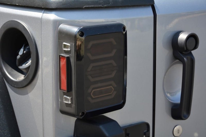 DV8 Offroad 07-18 Jeep Wrangler JK Octagon LED Tail Light - Bull Strap