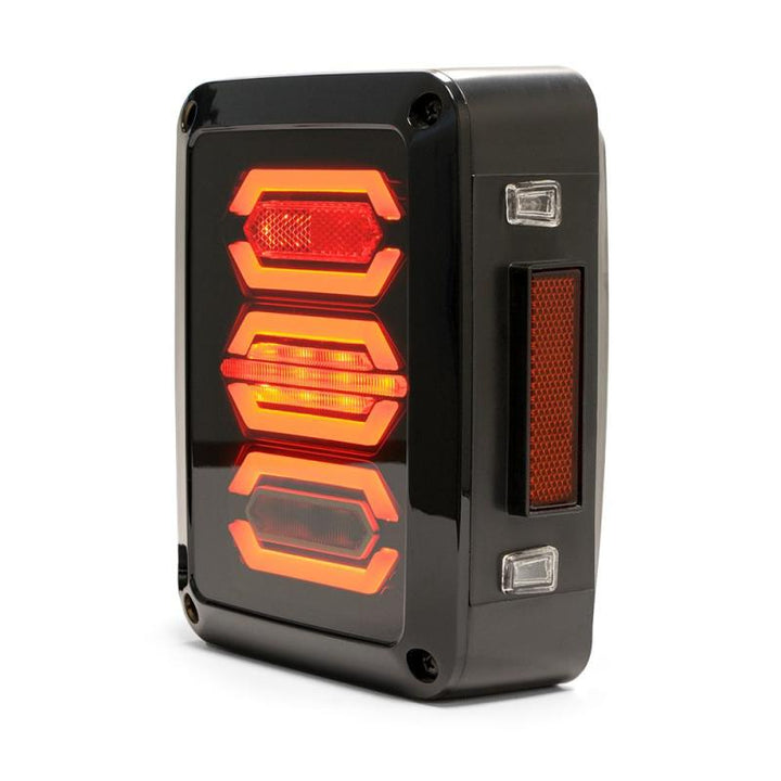 DV8 Offroad 07-18 Jeep Wrangler JK Octagon LED Tail Light - Bull Strap