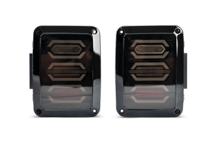 DV8 Offroad 07-18 Jeep Wrangler JK Octagon LED Tail Light - Bull Strap