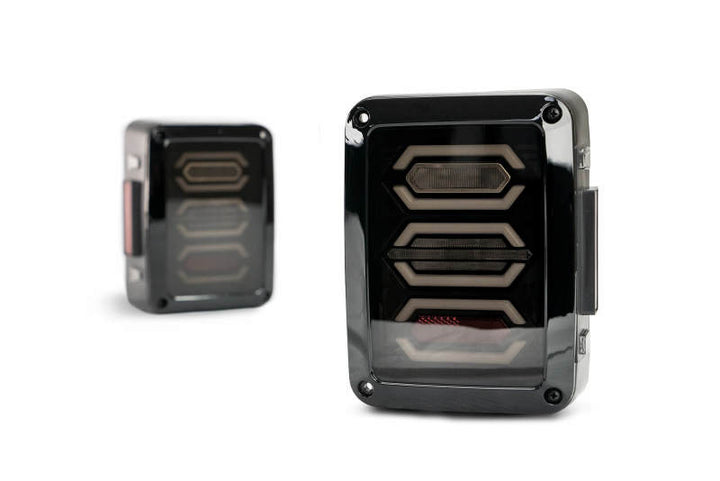 DV8 Offroad 07-18 Jeep Wrangler JK Octagon LED Tail Light - Bull Strap