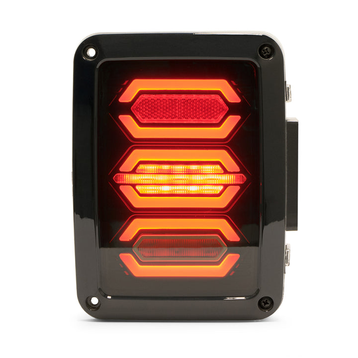 DV8 Offroad 07-18 Jeep Wrangler JK Octagon LED Tail Light - Bull Strap