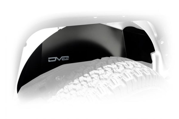 DV8 Offroad 07-18 Jeep Wrangler JK Rear Aluminum Inner Fender - Black - Bull Strap