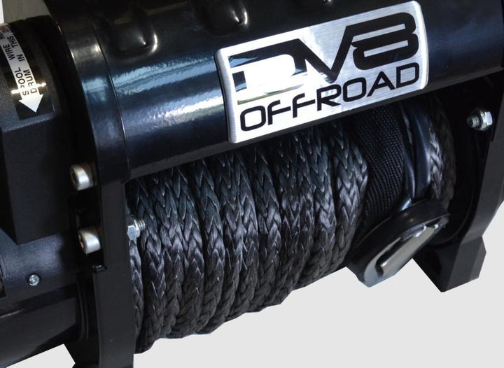 DV8 Offroad 12000 LB Winch w/ Synthetic Line & Wireless Remote - Black - Bull Strap
