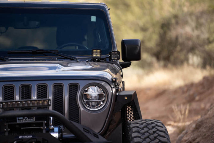 DV8 Offroad 18-22 Jeep Gladiator JT Cowl Light Bar Bracket - Bull Strap