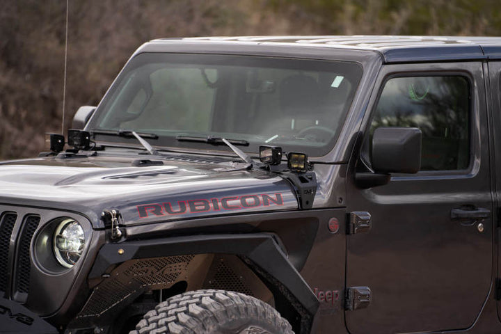 DV8 Offroad 18-22 Jeep Gladiator JT Cowl Light Bar Bracket - Bull Strap