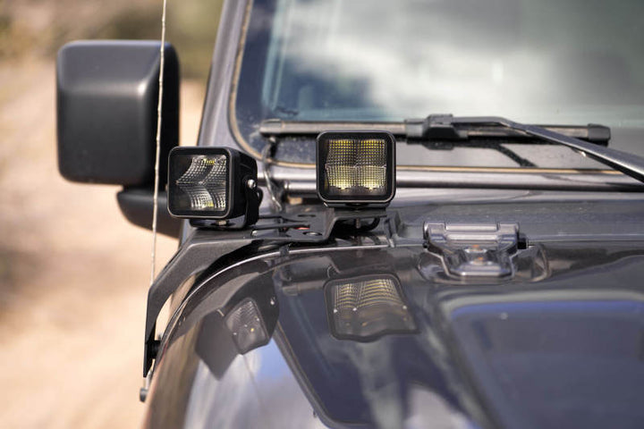 DV8 Offroad 18-22 Jeep Gladiator JT Cowl Light Bar Bracket - Bull Strap