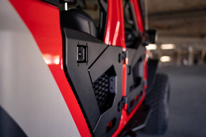 DV8 Offroad 18-22 Jeep Wrangler JL/JT Spec Series Half Doors - Rear Set - Bull Strap