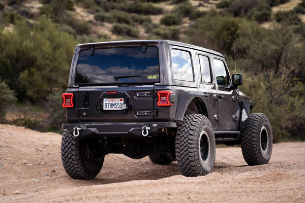 DV8 Offroad 18-22 Jeep Wrangler JL Spare Tire Delete Kit w/Light Mounts - Bull Strap