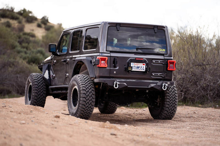 DV8 Offroad 18-22 Jeep Wrangler JL Spare Tire Delete Kit w/Light Mounts - Bull Strap