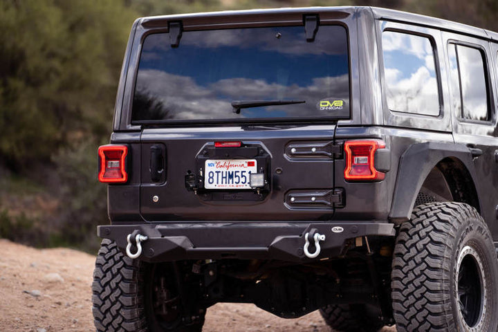 DV8 Offroad 18-22 Jeep Wrangler JL Spare Tire Delete Kit w/Light Mounts - Bull Strap