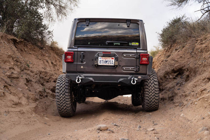 DV8 Offroad 18-22 Jeep Wrangler JL Spare Tire Delete Kit w/Light Mounts - Bull Strap