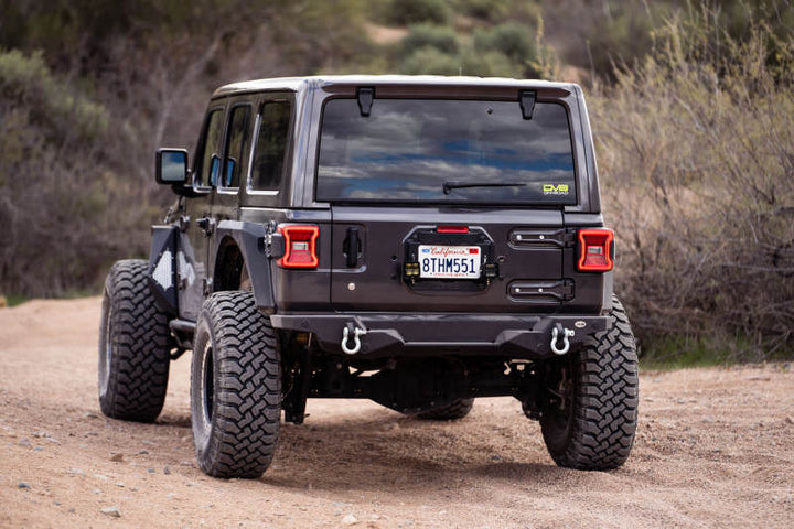 DV8 Offroad 18-22 Jeep Wrangler JL Spare Tire Delete Kit w/Light Mounts - Bull Strap