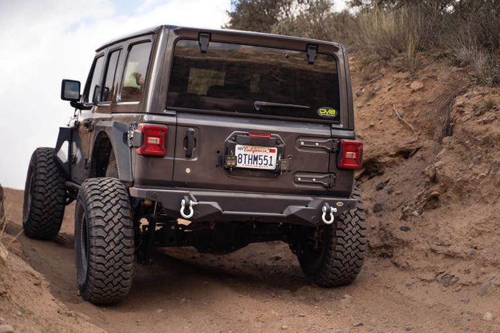DV8 Offroad 18-22 Jeep Wrangler JL Spare Tire Delete Kit w/Light Mounts - Bull Strap