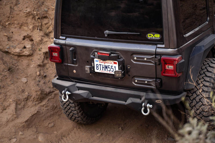 DV8 Offroad 18-22 Jeep Wrangler JL Spare Tire Delete Kit w/Light Mounts - Bull Strap