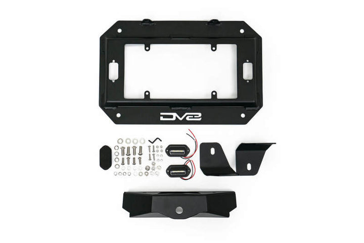 DV8 Offroad 18-22 Jeep Wrangler JL Spare Tire Delete Kit w/Light Mounts - Bull Strap