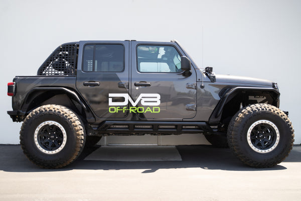 DV8 Offroad 18-23 Jeep Wrangler JL 4 Door FS-15 Series Rock Sliders - Bull Strap