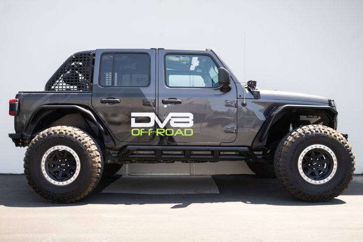 DV8 Offroad 18-23 Jeep Wrangler JL 4 Door FS-15 Series Rock Sliders - Bull Strap