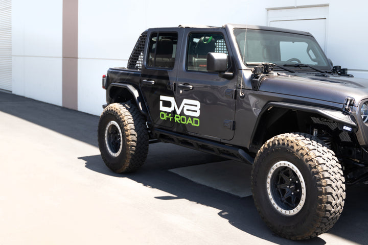 DV8 Offroad 18-23 Jeep Wrangler JL 4 Door FS-15 Series Rock Sliders - Bull Strap