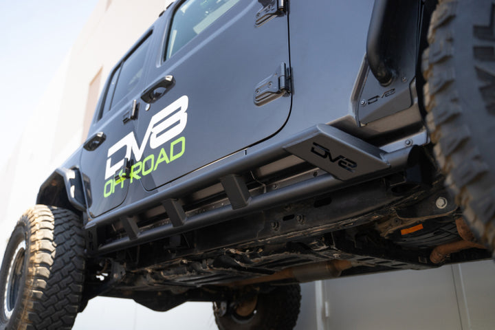 DV8 Offroad 18-23 Jeep Wrangler JL 4 Door FS-15 Series Rock Sliders - Bull Strap