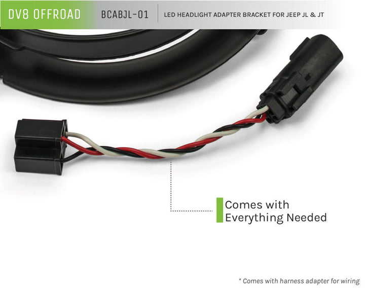DV8 Offroad 18+ Jeep JL/Gladiator TJ / 7in Headlights Adapter Kit - Bull Strap