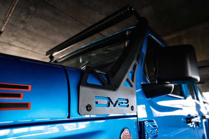 DV8 Offroad 20-22 Jeep JL 392 & JT Mojave A-Pillar Light Bar Mount - Bull Strap