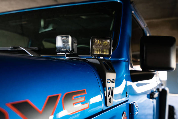 DV8 Offroad 20-22 Jeep JL 392/ Jeep JT Mojave Edition Dual Pod Light Mounts - Bull Strap