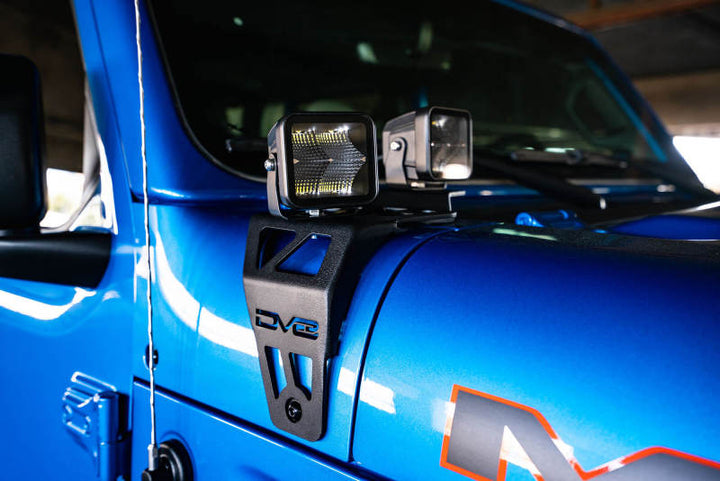 DV8 Offroad 20-22 Jeep JL 392/ Jeep JT Mojave Edition Dual Pod Light Mounts - Bull Strap