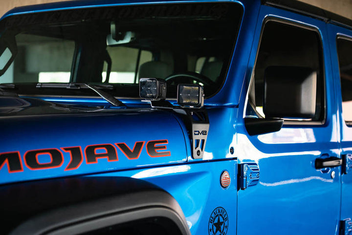 DV8 Offroad 20-22 Jeep JL 392/ Jeep JT Mojave Edition Dual Pod Light Mounts - Bull Strap