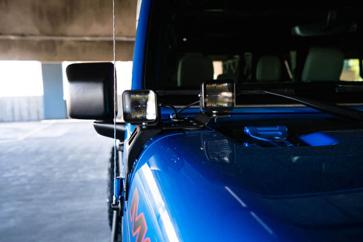 DV8 Offroad 20-22 Jeep JL 392/ Jeep JT Mojave Edition Dual Pod Light Mounts - Bull Strap