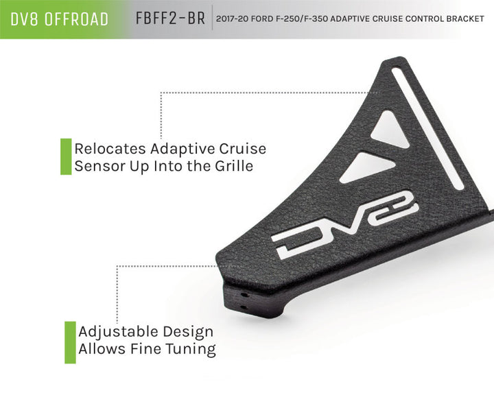DV8 Offroad 2017+ Ford F/250/350 Adaptive Cruise Control Relocation Bracket - Bull Strap