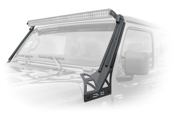 DV8 Offroad 2018+ JL/Gladiator Picatinny Rail A-Pillar Pod LED Light Mount - Bull Strap