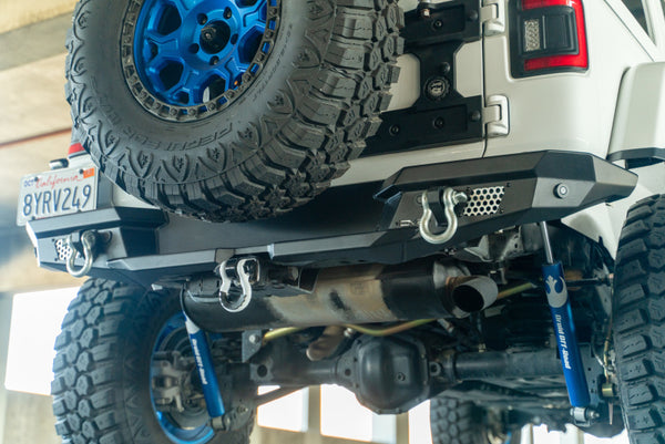 DV8 Offroad 2018 Jeep Wrangler JL MTO Series Rear Bumper w/ Optional Tire Carrier - Bull Strap
