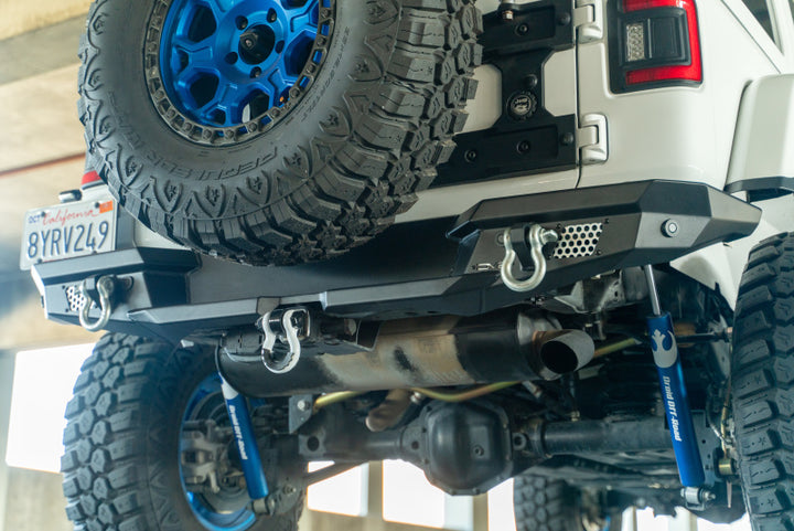 DV8 Offroad 2018 Jeep Wrangler JL MTO Series Rear Bumper w/ Optional Tire Carrier - Bull Strap