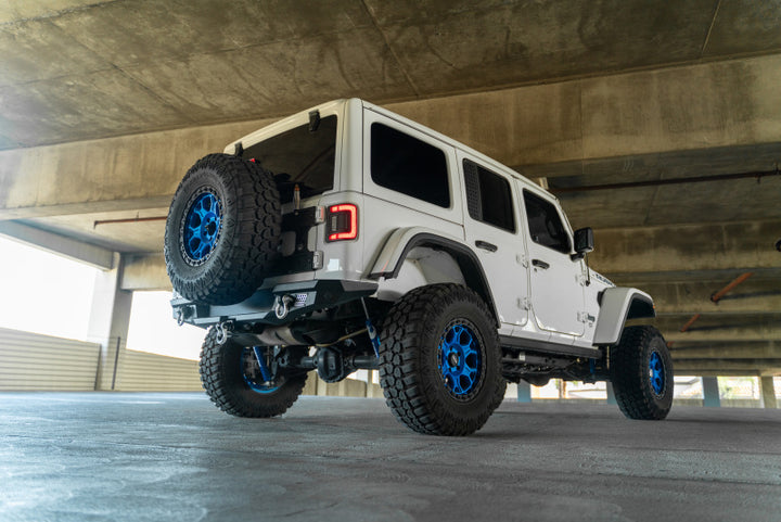 DV8 Offroad 2018 Jeep Wrangler JL MTO Series Rear Bumper w/ Optional Tire Carrier - Bull Strap