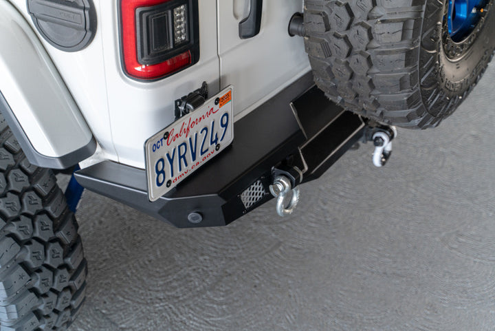 DV8 Offroad 2018 Jeep Wrangler JL MTO Series Rear Bumper w/ Optional Tire Carrier - Bull Strap