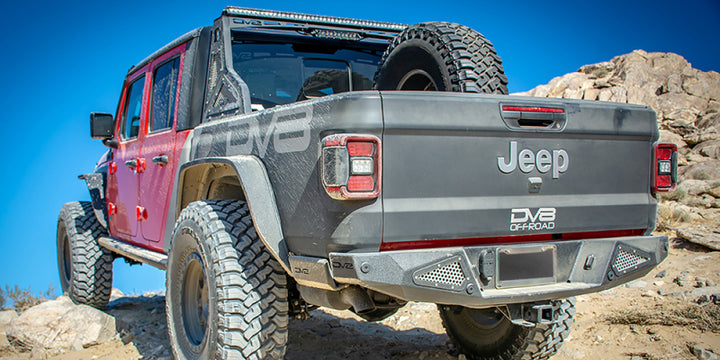 DV8 Offroad 2019+ Jeep Gladiator Bedside Sliders - Bull Strap