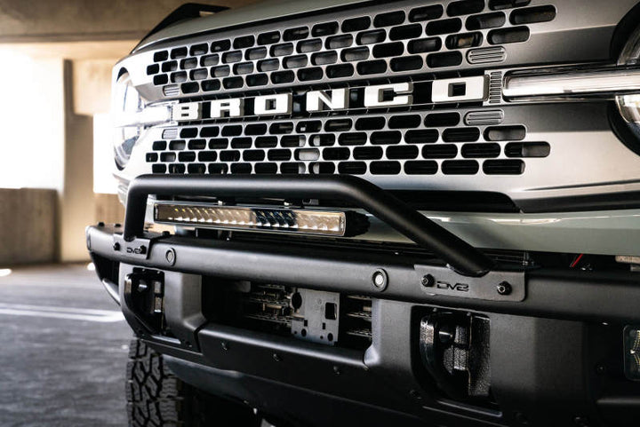 DV8 Offroad 2021-2022 Ford Bronco (Not For Factory Plastic Bumper) Factory Bumper Bull Bar - Black - Bull Strap