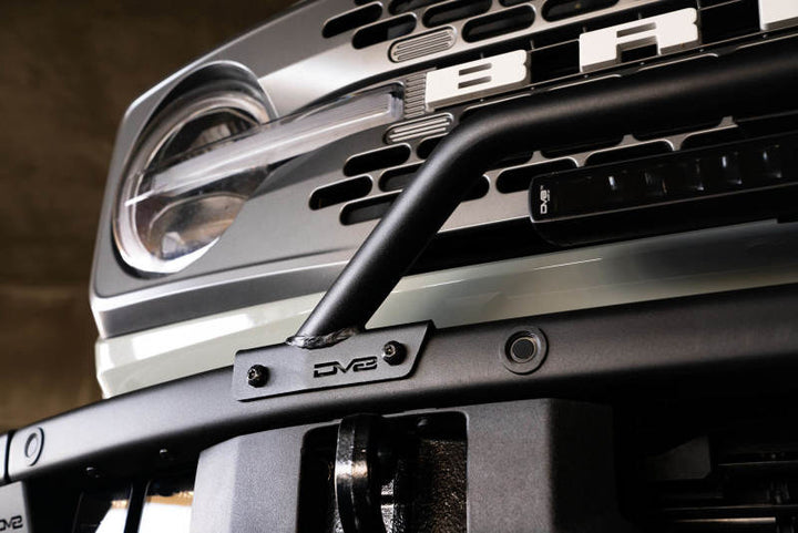 DV8 Offroad 2021-2022 Ford Bronco (Not For Factory Plastic Bumper) Factory Bumper Bull Bar - Black - Bull Strap