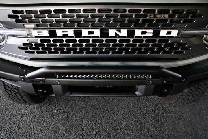 DV8 Offroad 2021-2022 Ford Bronco (Not For Factory Plastic Bumper) Factory Bumper Bull Bar - Black - Bull Strap