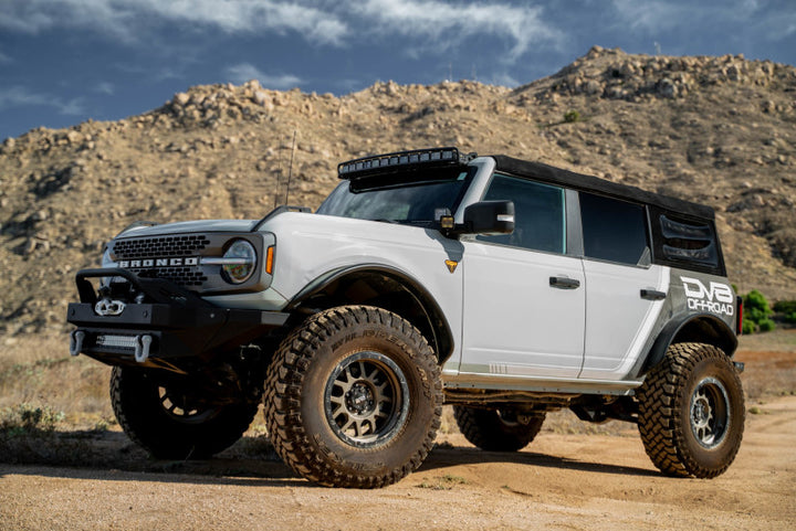 DV8 Offroad 2021 Ford Bronco A Pillar Dual Light Pod Drop Mounts - Bull Strap