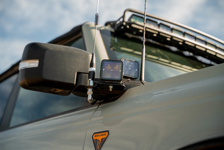 DV8 Offroad 2021 Ford Bronco A Pillar Dual Light Pod Drop Mounts - Bull Strap