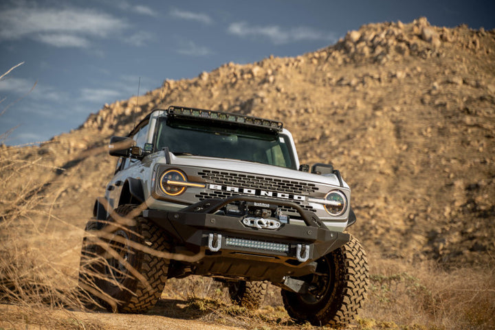 DV8 Offroad 2021 Ford Bronco A Pillar Dual Light Pod Drop Mounts - Bull Strap