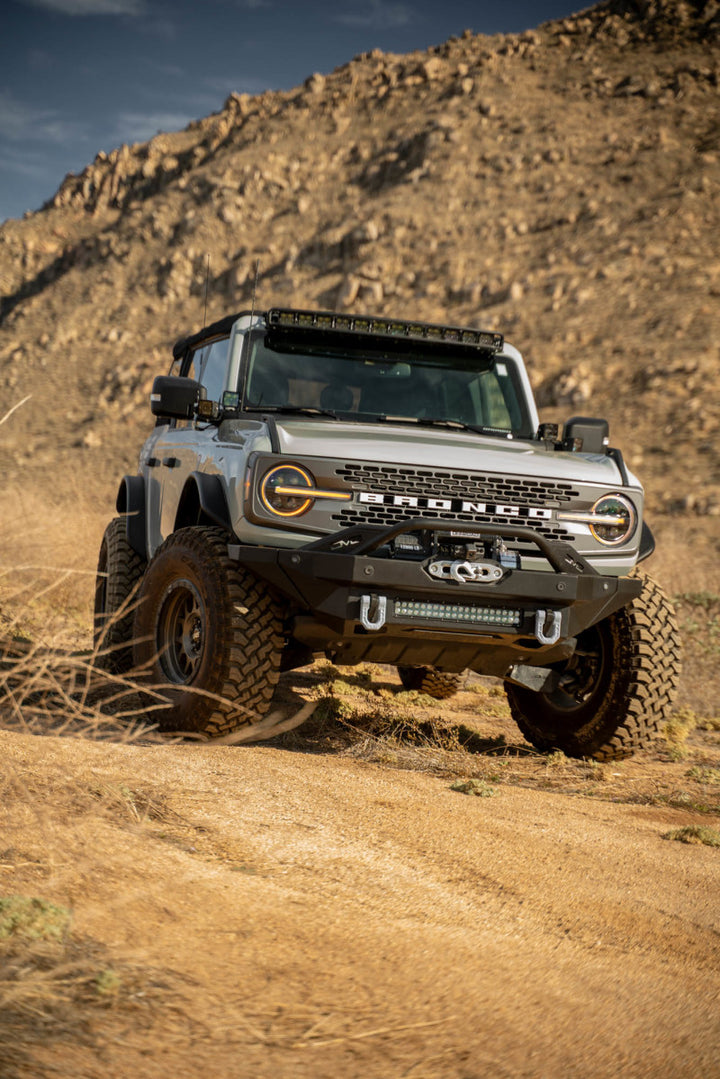 DV8 Offroad 2021 Ford Bronco A Pillar Dual Light Pod Drop Mounts - Bull Strap