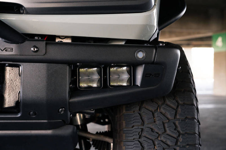 DV8 Offroad 21-22 Ford Bronco Factory Bumper Pocket Light Mount (Pair) 3in LED Pod Lights - Bull Strap