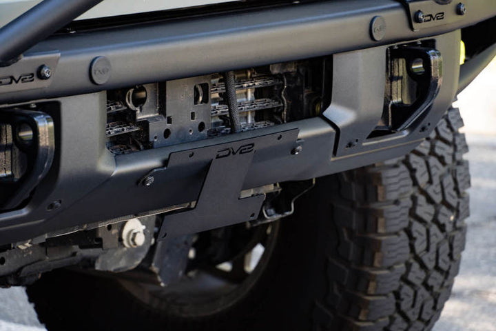 DV8 Offroad 21-22 Ford Bronco Factory Front Bumper Licence Relocation Bracket - Front - Bull Strap