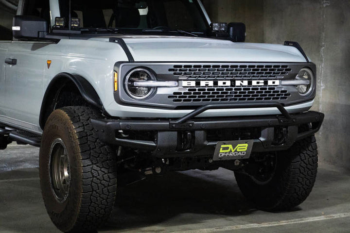 DV8 Offroad 21-22 Ford Bronco Factory Front Bumper Licence Relocation Bracket - Front - Bull Strap