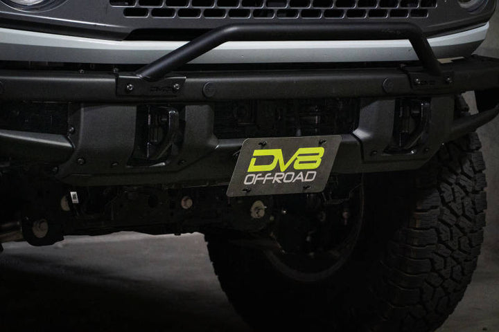 DV8 Offroad 21-22 Ford Bronco Factory Front Bumper Licence Relocation Bracket - Front - Bull Strap